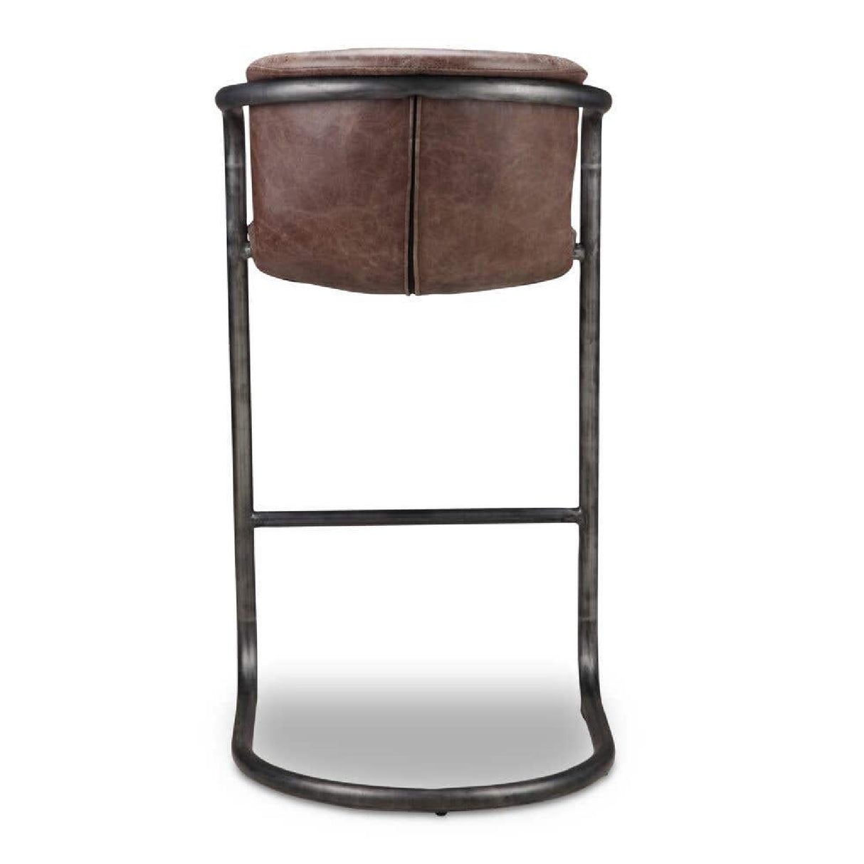 Modern European furniture - Leather Cantilevered Bar Stool Set (2)  - www.oroa.com
