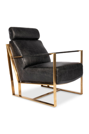 Modern European furniture - Black Leather Occasional Chair - www.oroa.com