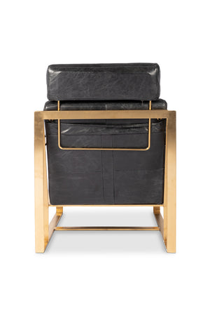 Modern European furniture - Black Leather Occasional Chair - www.oroa.com