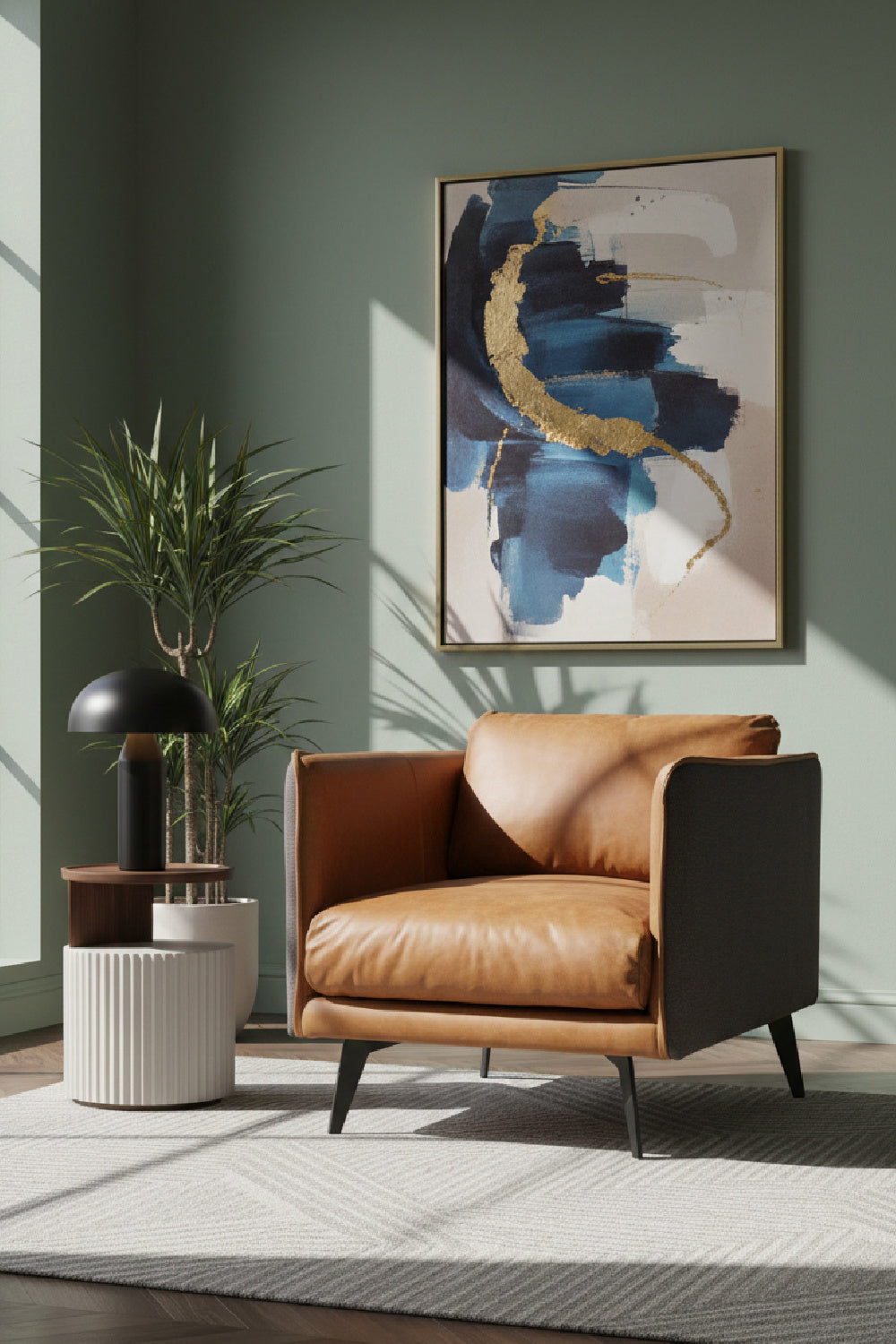 Modern European furniture - Brown Leather Lounge Armchair - www.oroa.com