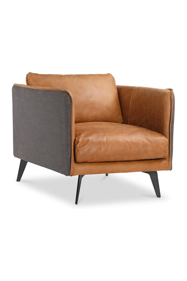 Modern European furniture - Brown Leather Lounge Armchair - www.oroa.com