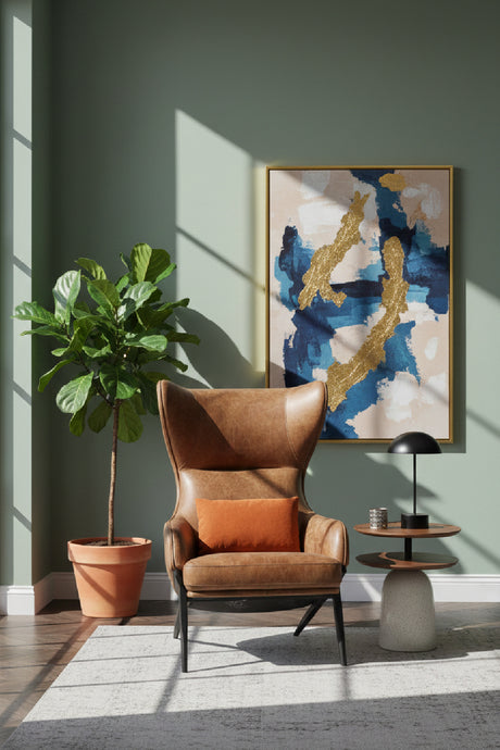 Modern European furniture - Brown Leather Wingback Accent Chair - www.oroa.com