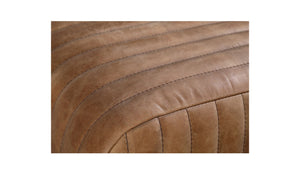 Modern European furniture - Ribbed Brown Leather Bench - www.oroa.com