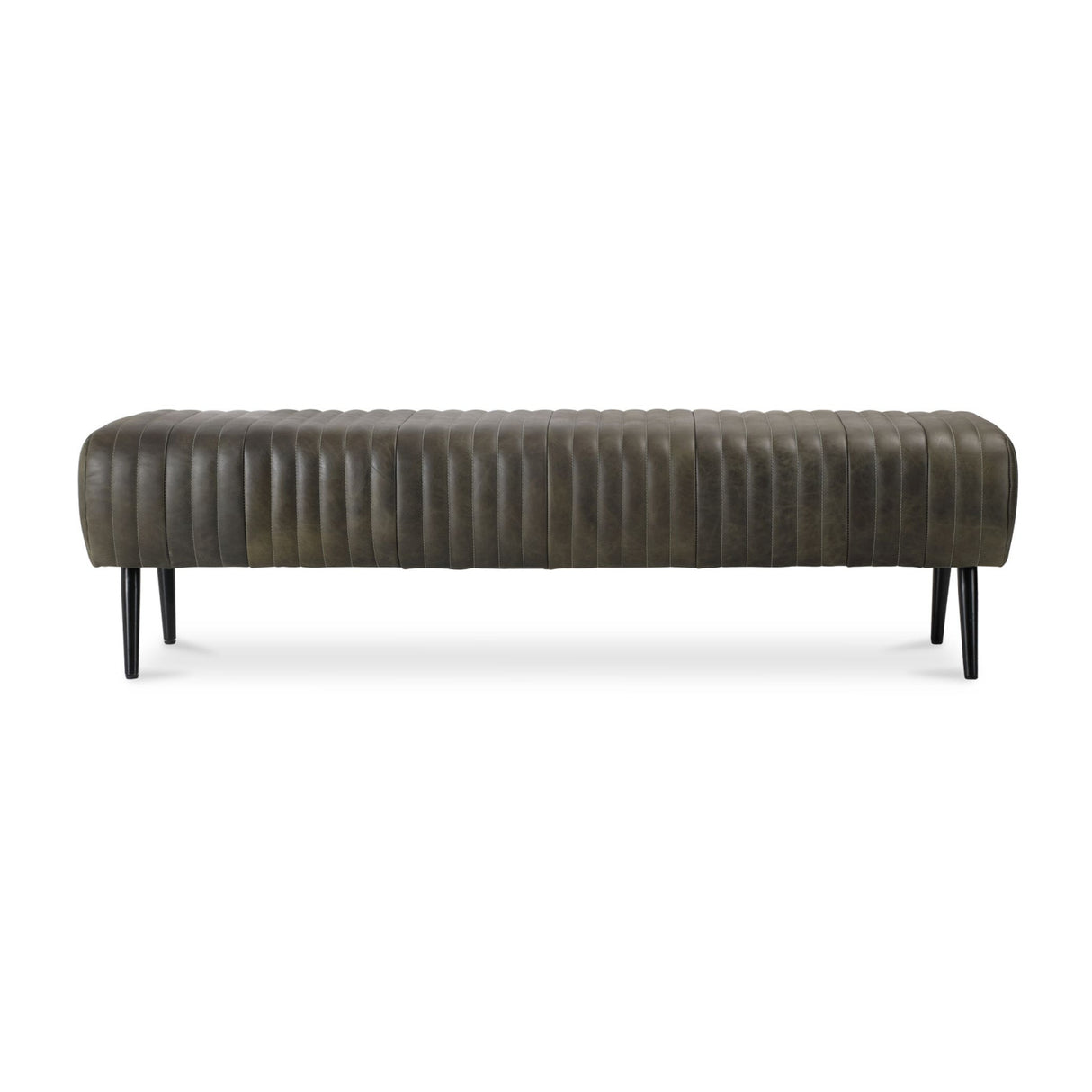 Modern European furniture - Quilted Green Leather Bench - www.oroa.com