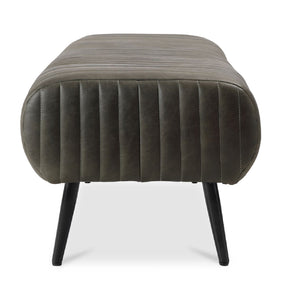 Modern European furniture - Quilted Green Leather Bench - www.oroa.com