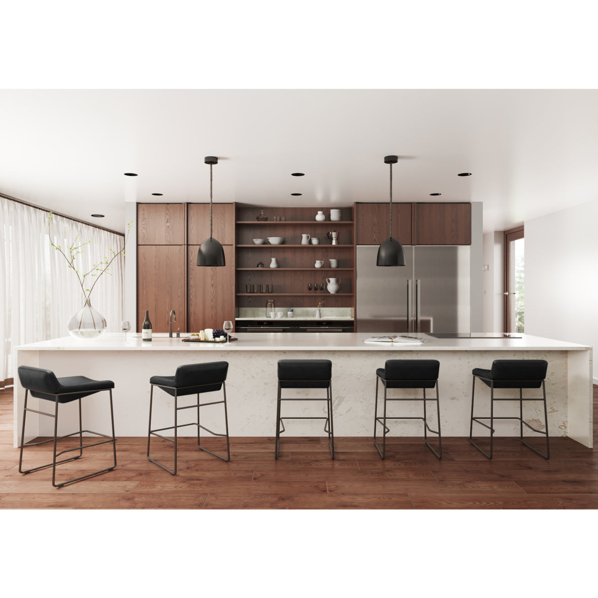 Modern European furniture - Leather Backless Counter Stools (2) - www.oroa.com