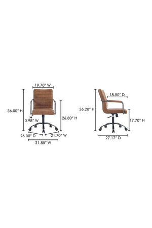 Grain Leather Office Chair | Novi Living Roy | Oroa.com