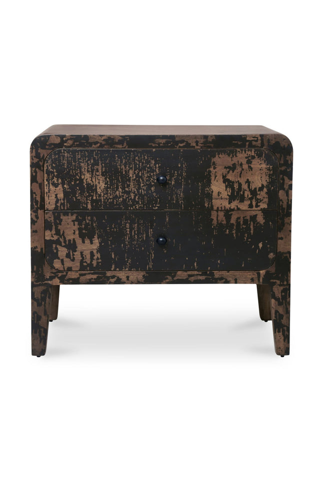 Modern European furniture - Distressed Black 2-Drawer Nightstand - www.oroa.com