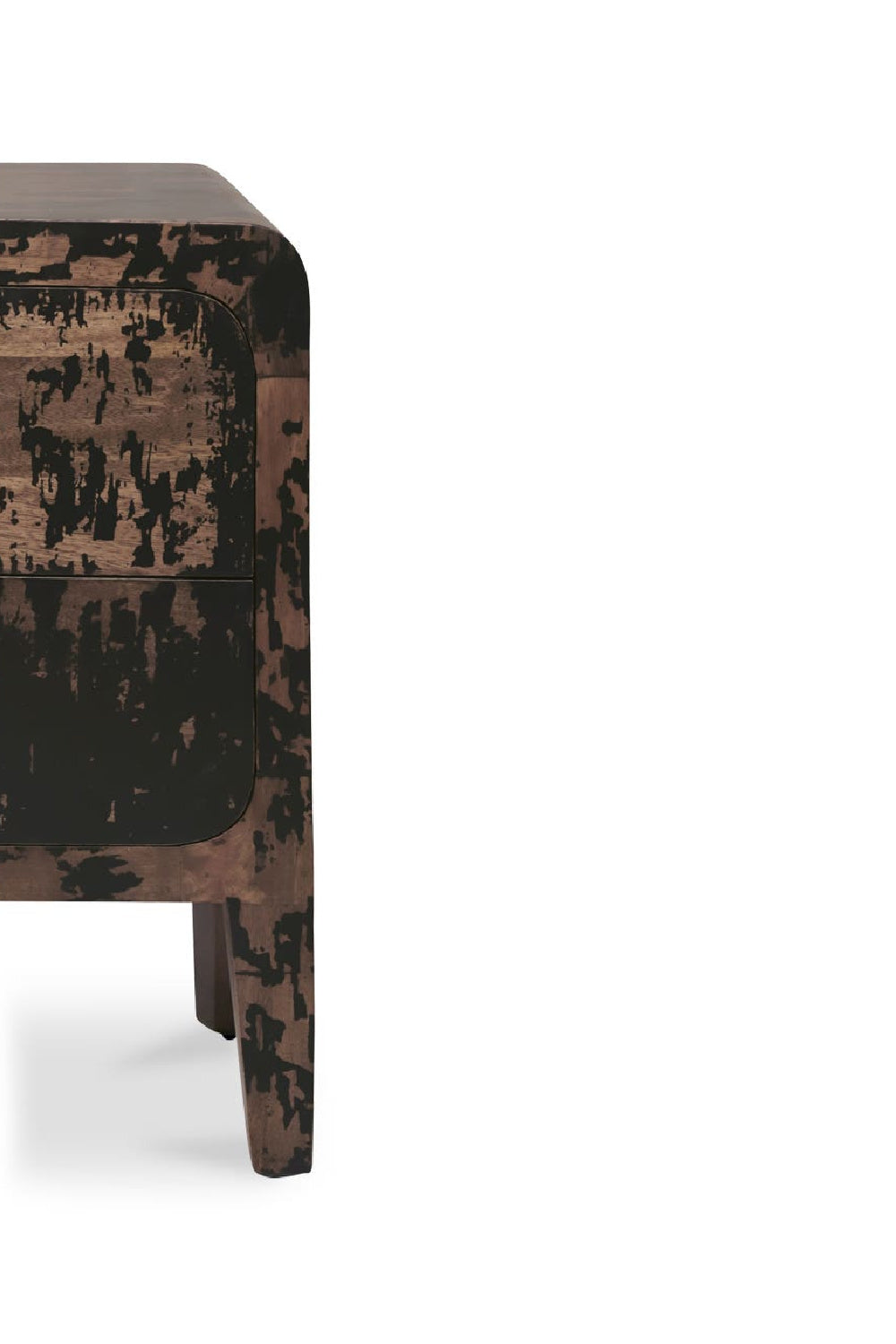 Modern European furniture - Distressed Black 2-Drawer Nightstand - www.oroa.com