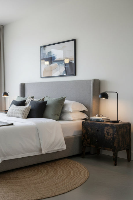 Modern European furniture - Distressed Black 2-Drawer Nightstand - www.oroa.com