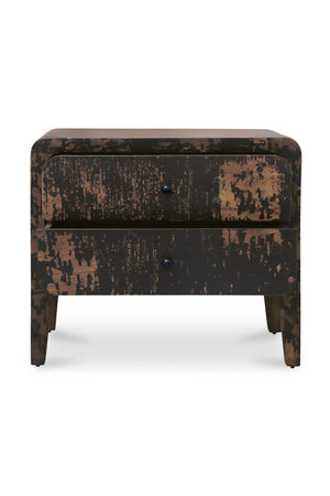Modern European furniture - Distressed Black 2-Drawer Nightstand - www.oroa.com
