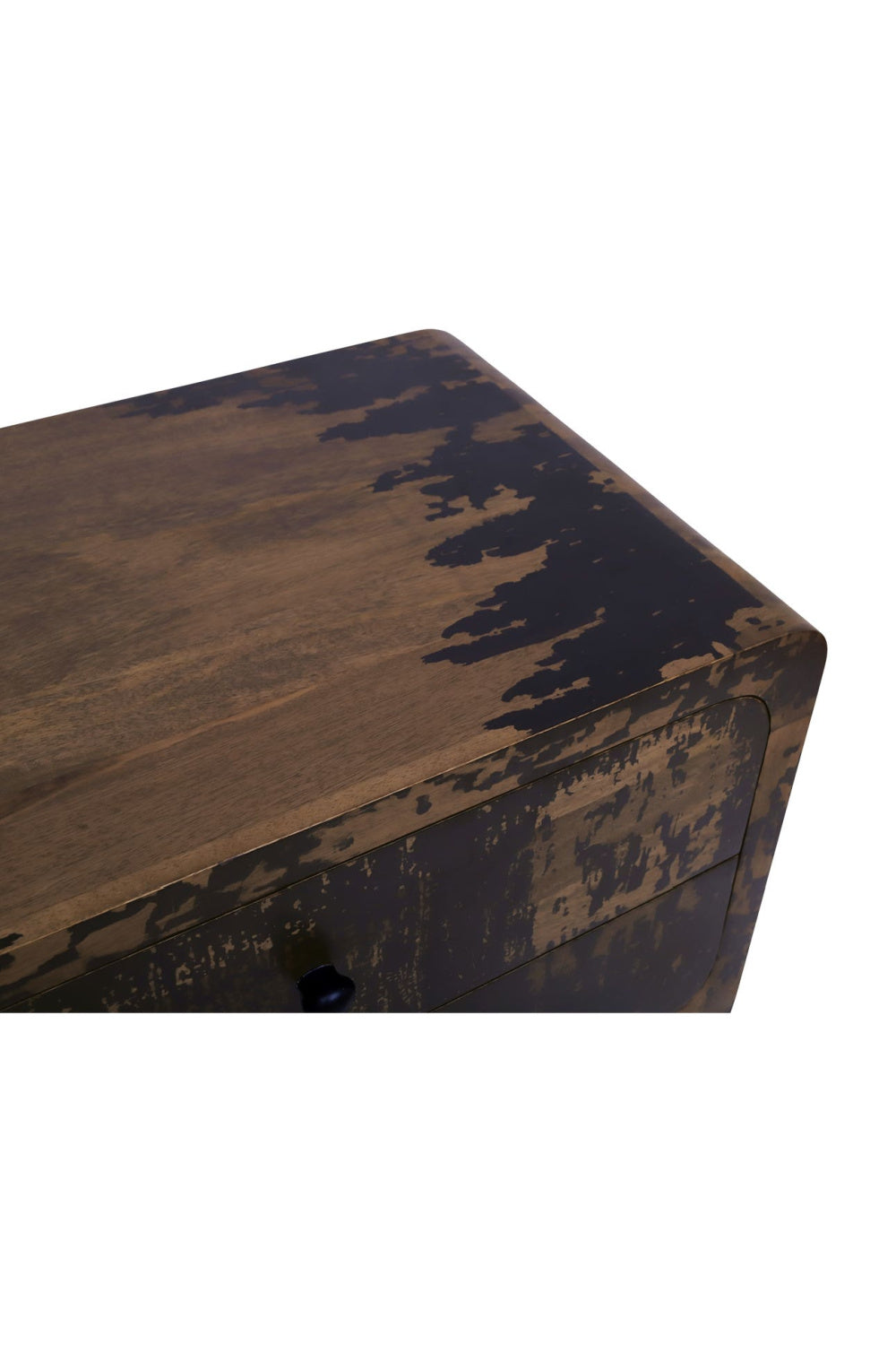 Modern European furniture - Distressed Black 2-Drawer Nightstand - www.oroa.com