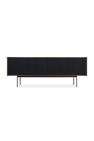 Black Ribbed 4-Door Sideboard | Novi Living Araya | Oroa.com
