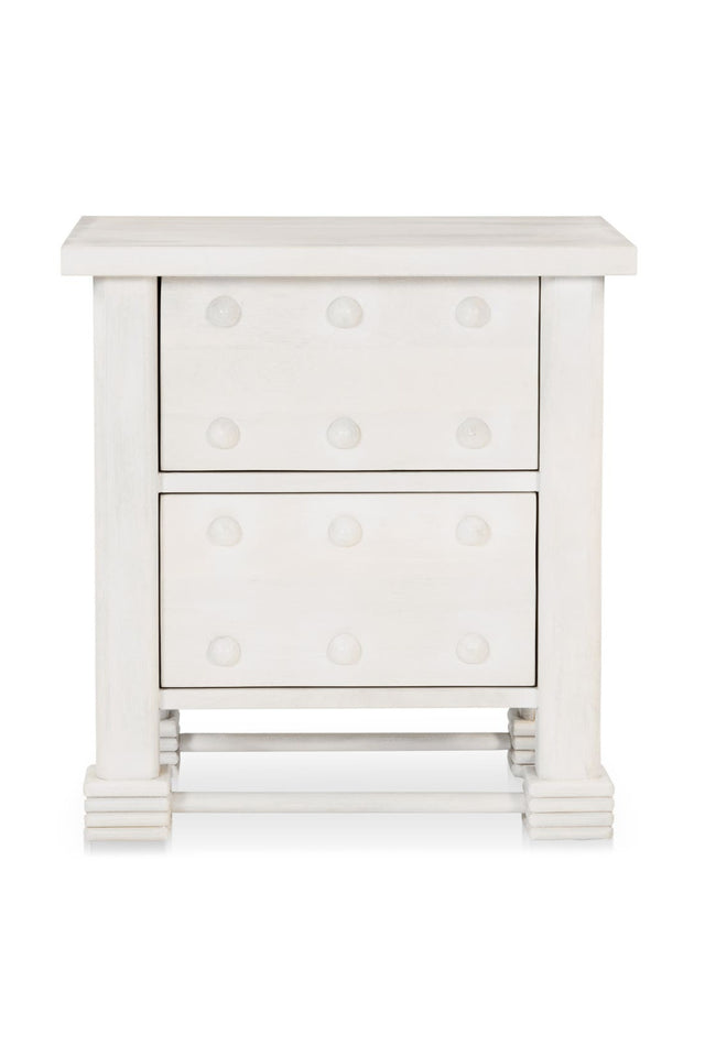 Modern European furniture - Whitewashed 2-Drawer Nightstand - www.oroa.com