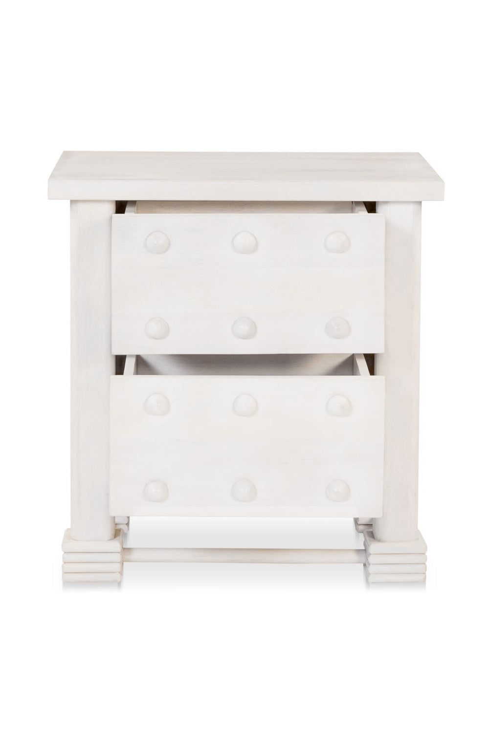 Modern European furniture - Whitewashed 2-Drawer Nightstand - www.oroa.com