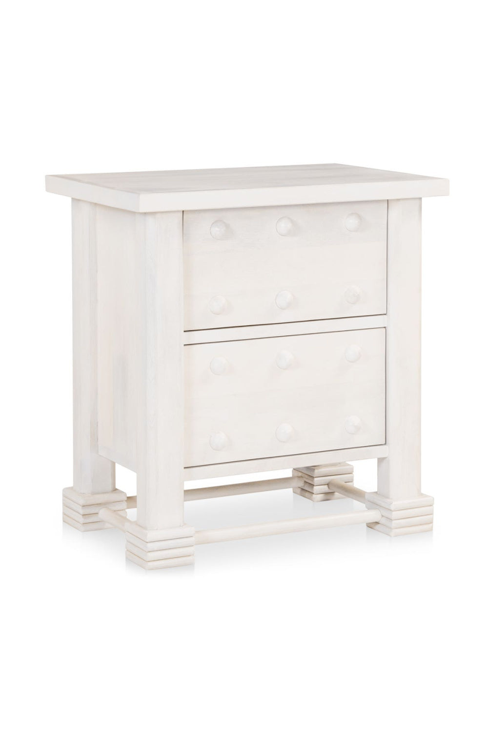 Modern European furniture - Whitewashed 2-Drawer Nightstand - www.oroa.com