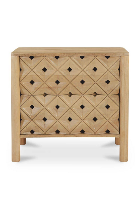 2-Drawer Mango Wood Nightstand | Novi Living Fulton | Oroa.com