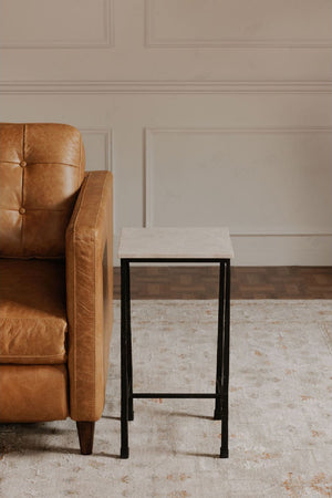 Modern European furniture - Italian Marble Square Side Table - www.oroa.com