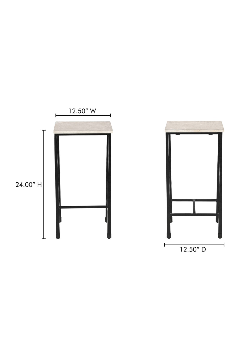 Modern European furniture - Italian Marble Square Side Table - www.oroa.com