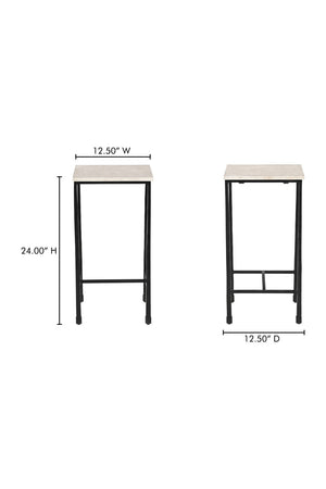 Modern European furniture - Italian Marble Square Side Table - www.oroa.com