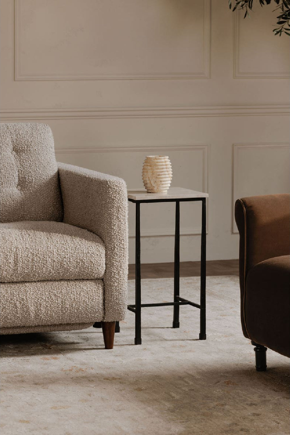 Modern European furniture - Italian Marble Square Side Table - www.oroa.com