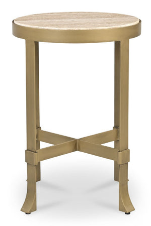   Modern European furniture - Round Travertine Accent Table - www.oroa.com | Oroa.com