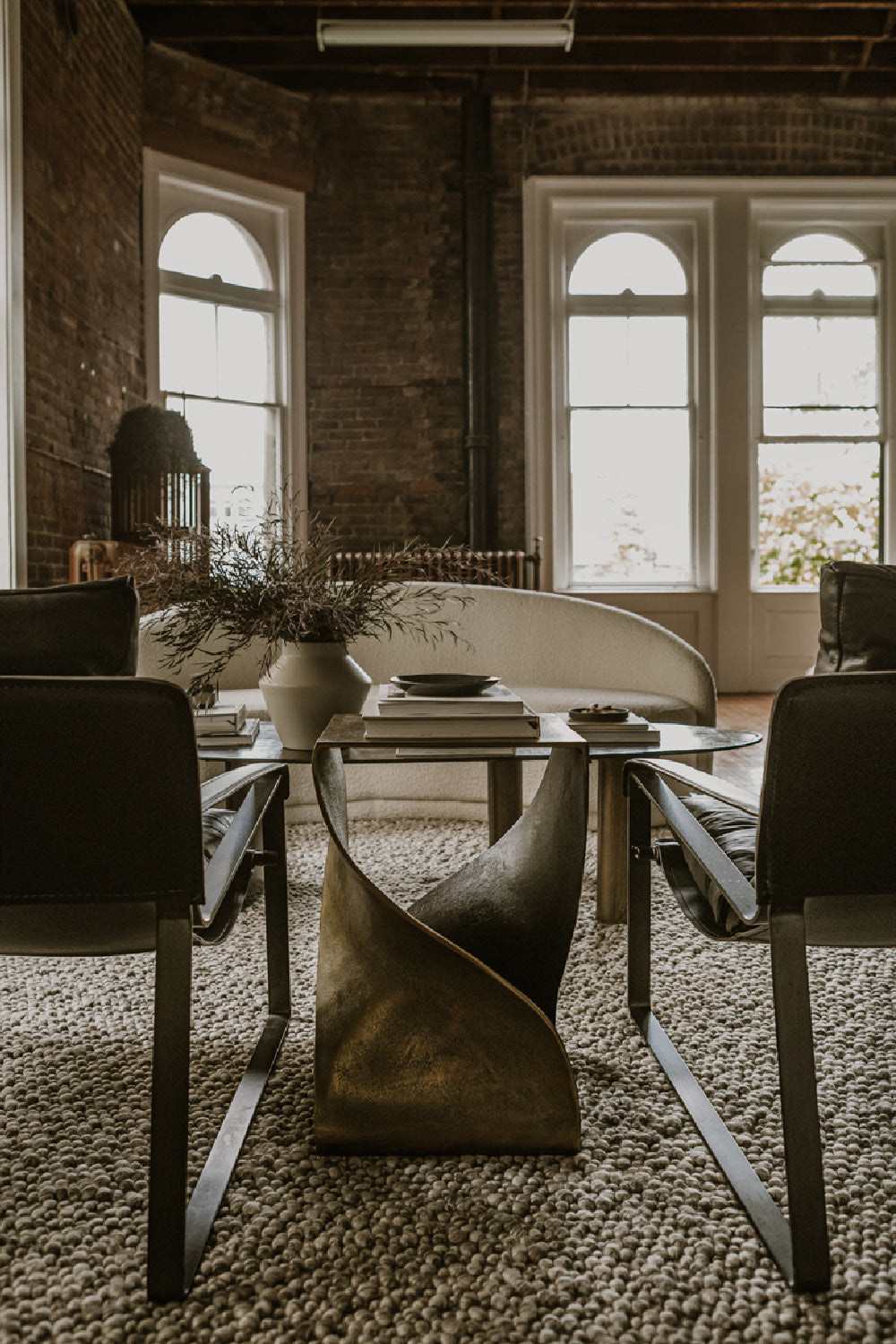 Modern European furniture - Brass Twisted Accent Table - www.oroa.com