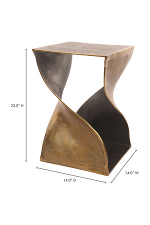 Modern European furniture - Brass Twisted Accent Table - www.oroa.com