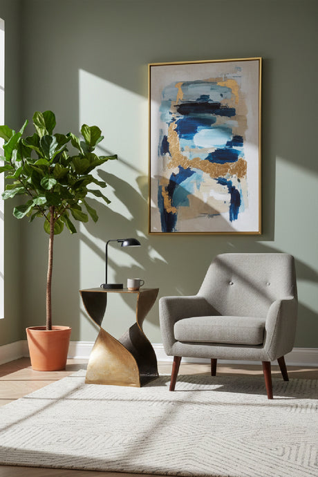 Modern European furniture - Brass Twisted Accent Table - www.oroa.com