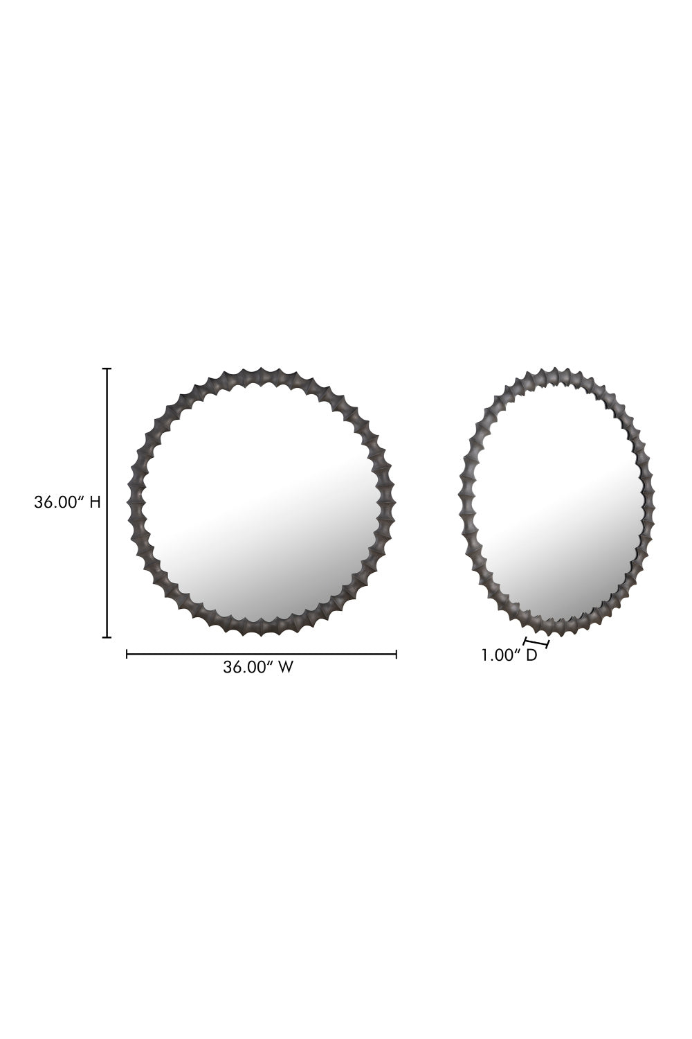   Modern European furniture - Black Round Mirror - www.oroa.com | Oroa.com