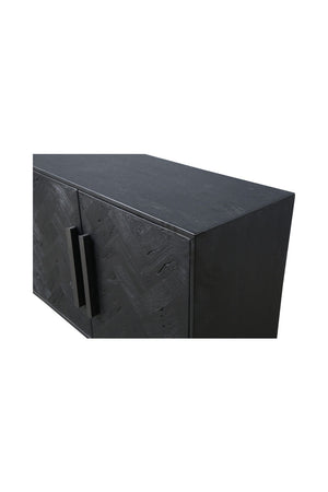Modern European furniture - Black Herringbone 4-Door Sideboard - www.oroa.com