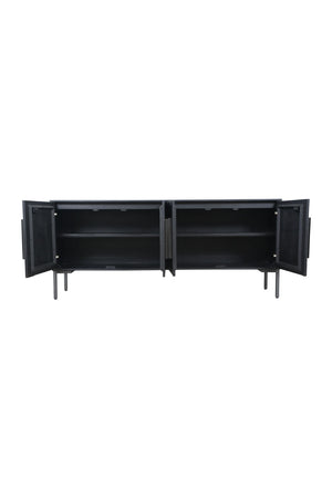 Modern European furniture - Black Herringbone 4-Door Sideboard - www.oroa.com