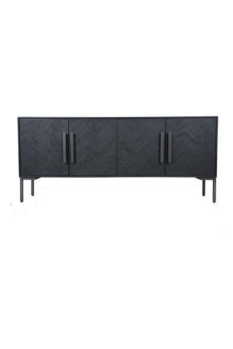Modern European furniture - Black Herringbone 4-Door Sideboard - www.oroa.com