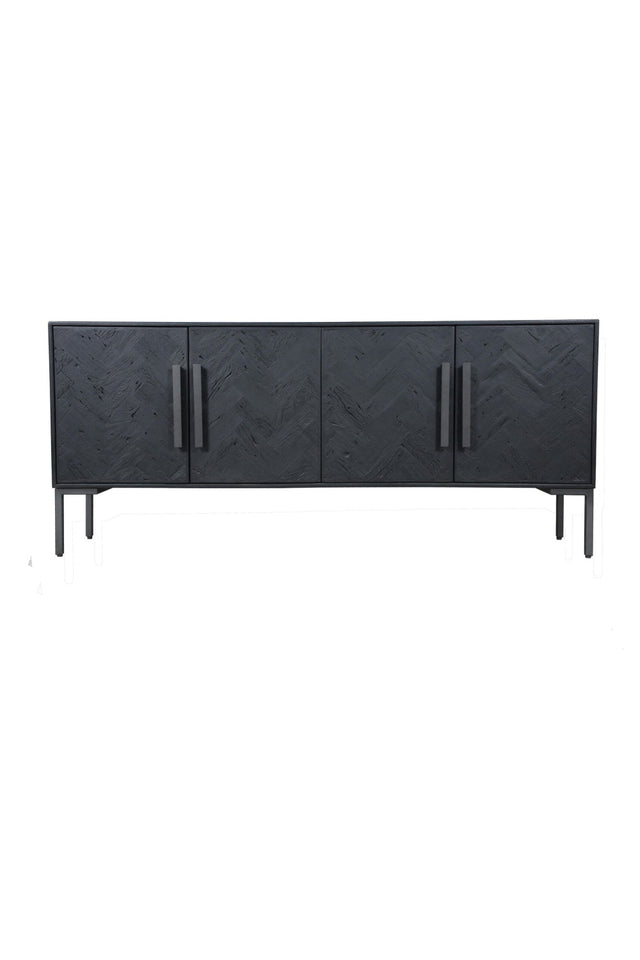Modern European furniture - Black Herringbone 4-Door Sideboard - www.oroa.com