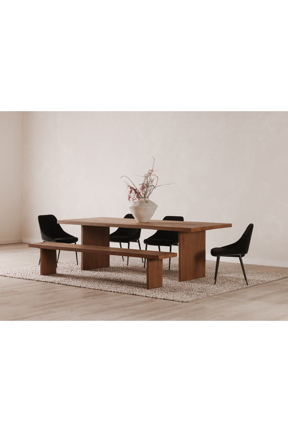 Modern European furniture - Sandblasted Oak Dining Bench - www.oroa.com