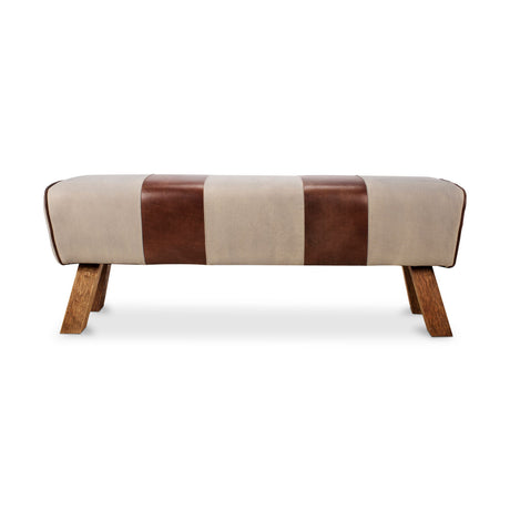 Modern European furniture - Leather And Canvas Bench - www.oroa.com