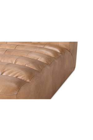 Modern European furniture - Ribbed Tan Leather Chaise Lounge - www.oroa.com