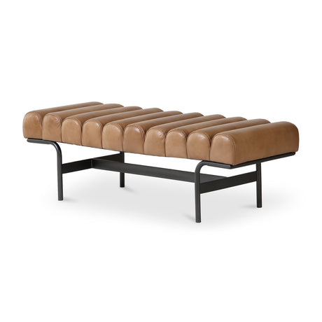 Modern European furniture - Channeled Leather Bench - www.oroa.com