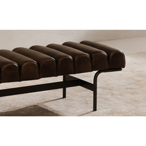 Modern European furniture - Channeled Leather Bench - www.oroa.com