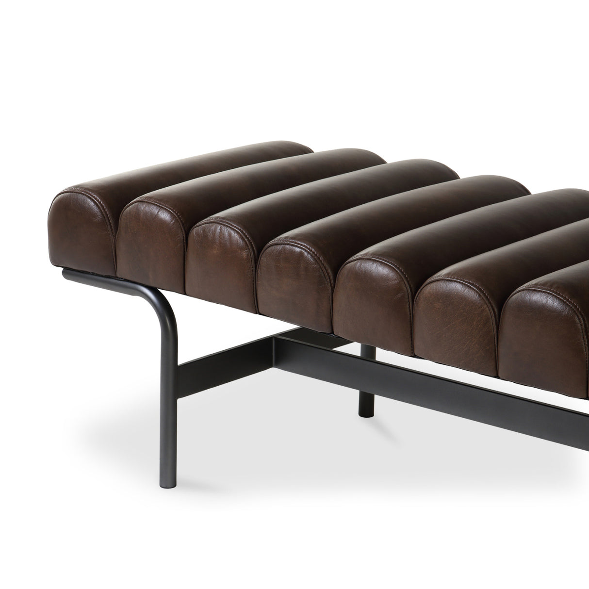 Modern European furniture - Channeled Leather Bench - www.oroa.com