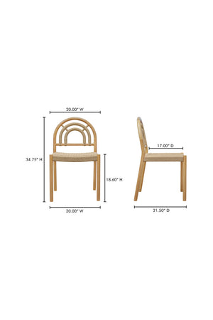 Modern European furniture - Cane-Wrapped Dining Chair Set (2) - www.oroa.com