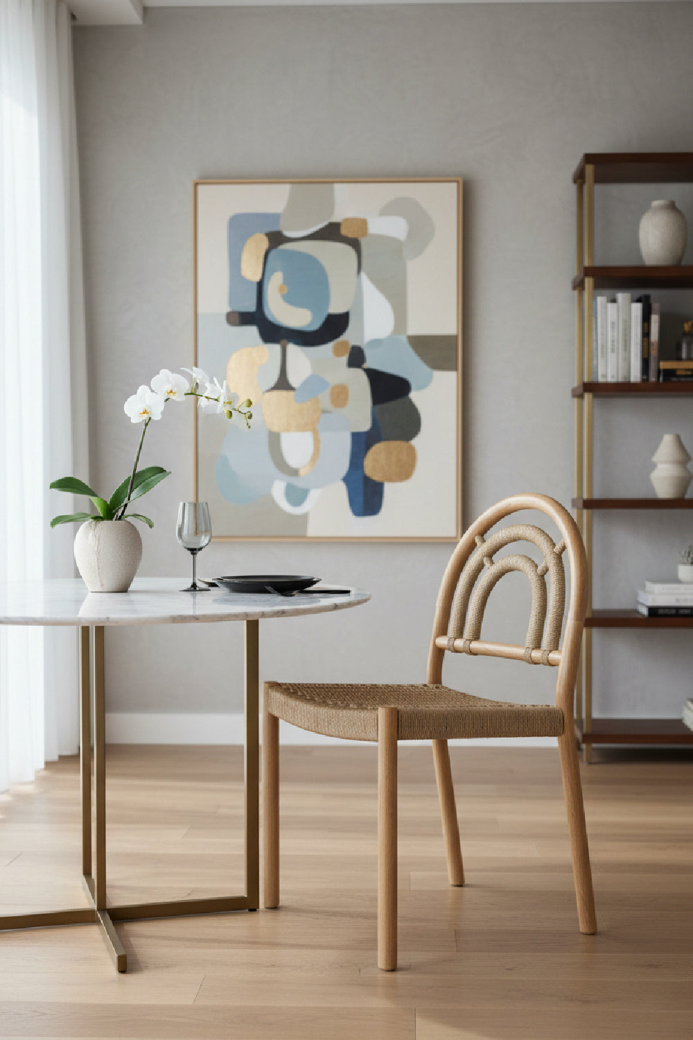 Modern European furniture - Cane-Wrapped Dining Chair Set (2) - www.oroa.com