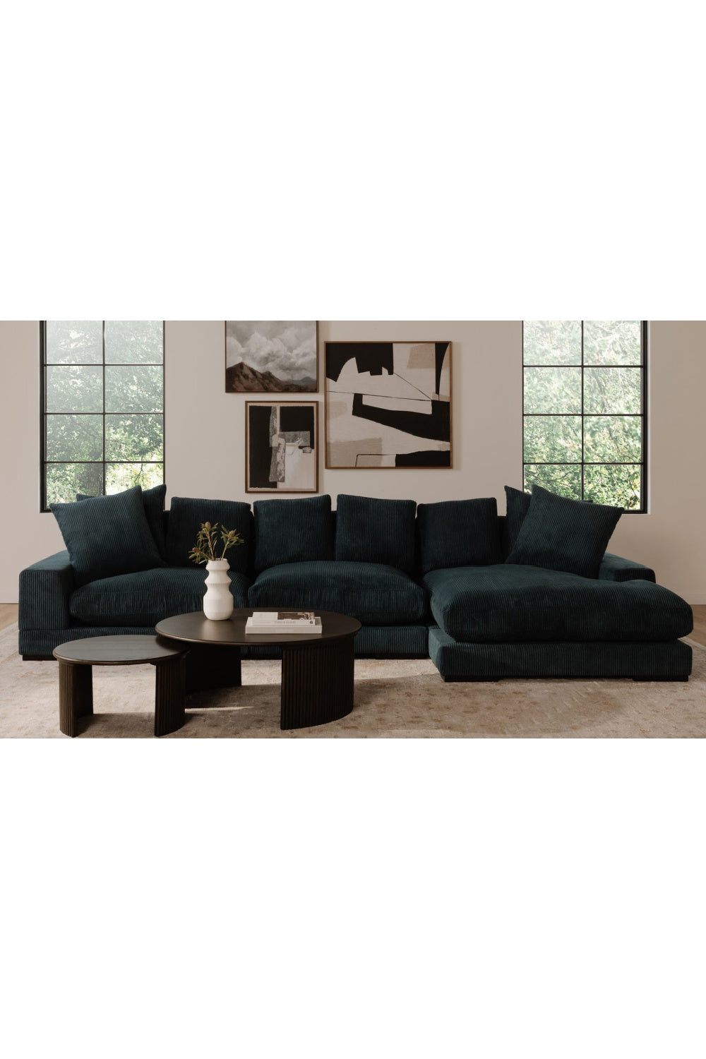 Oak Fluted Base Coffee Table | Novi Living Penny | Oroa.com