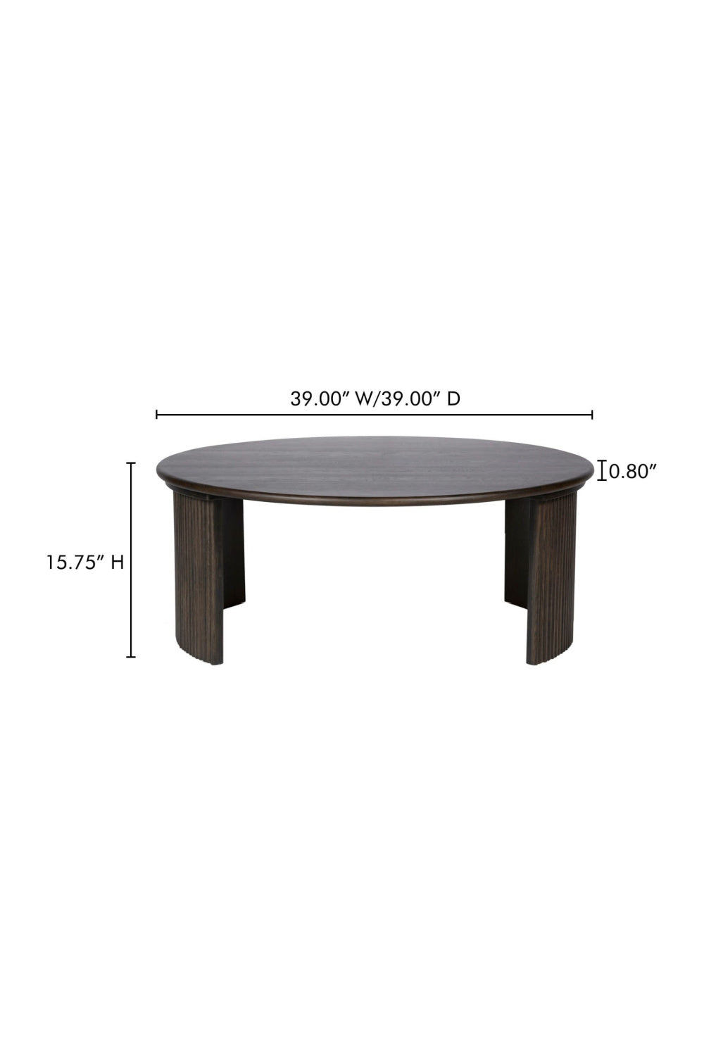 Oak Fluted Base Coffee Table | Novi Living Penny | Oroa.com