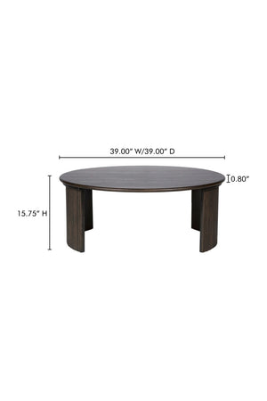 Oak Fluted Base Coffee Table | Novi Living Penny | Oroa.com