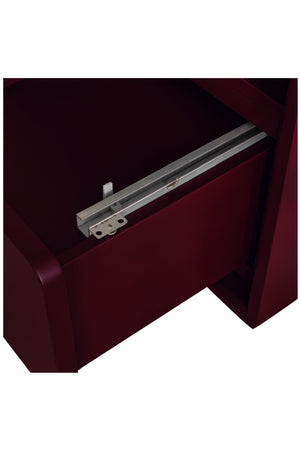   Modern European furniture - Red Wooden 1-Drawer Nightstand - www.oroa.com | Oroa.com