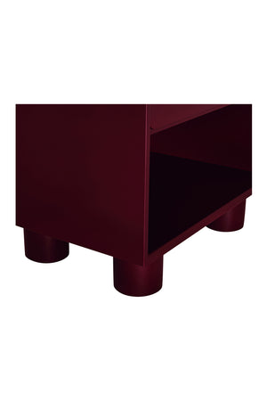   Modern European furniture - Red Wooden 1-Drawer Nightstand - www.oroa.com | Oroa.com