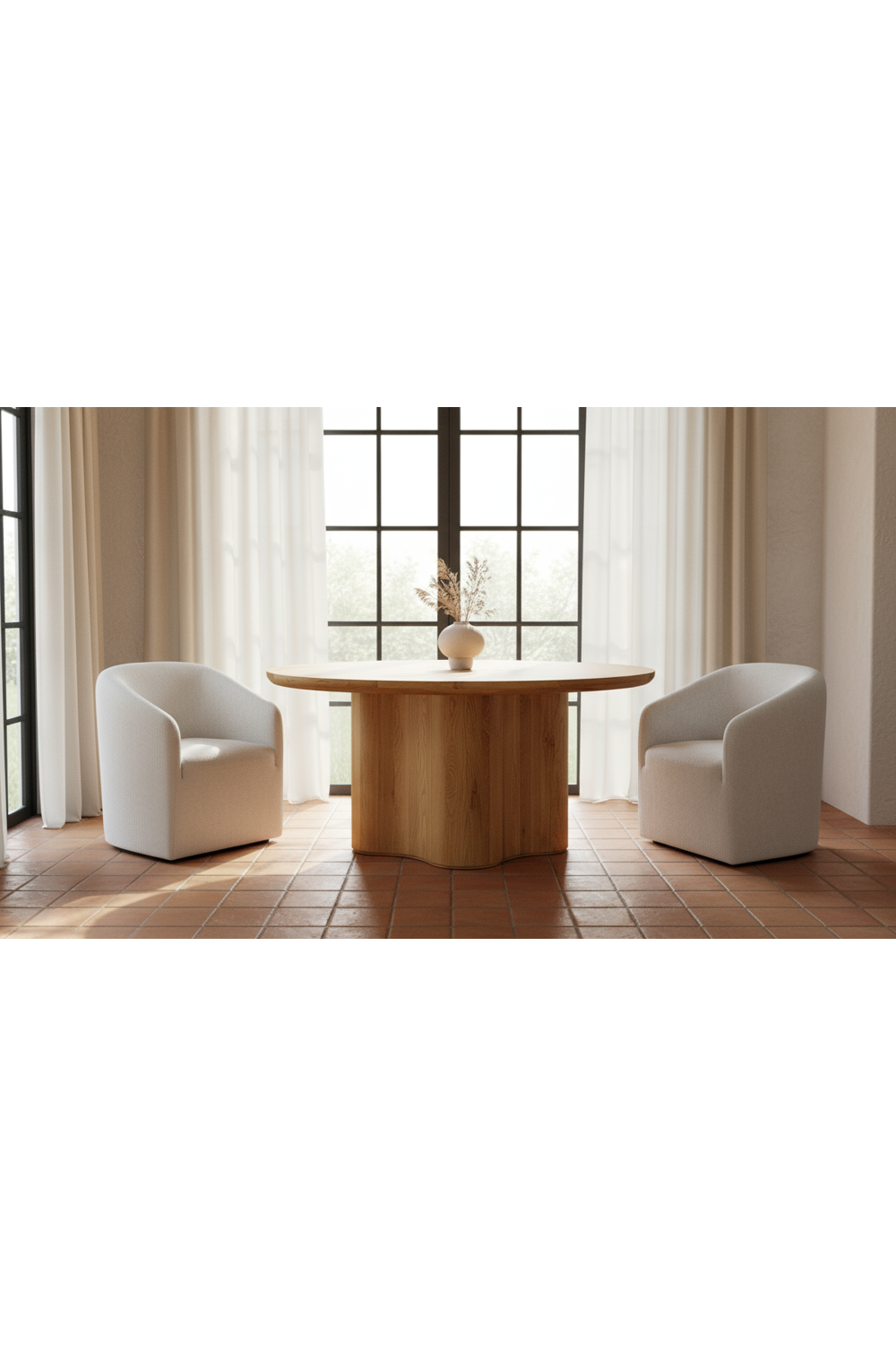 Natural Oak Veneer Dining Table | Novi Living Sidney | Oroa.com