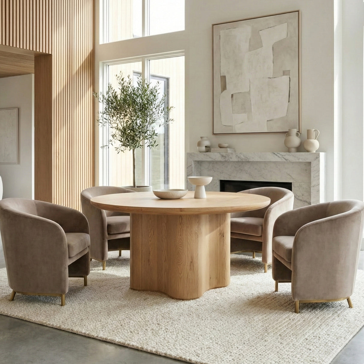 Natural Oak Veneer Dining Table | Novi Living Sidney | Oroa.com