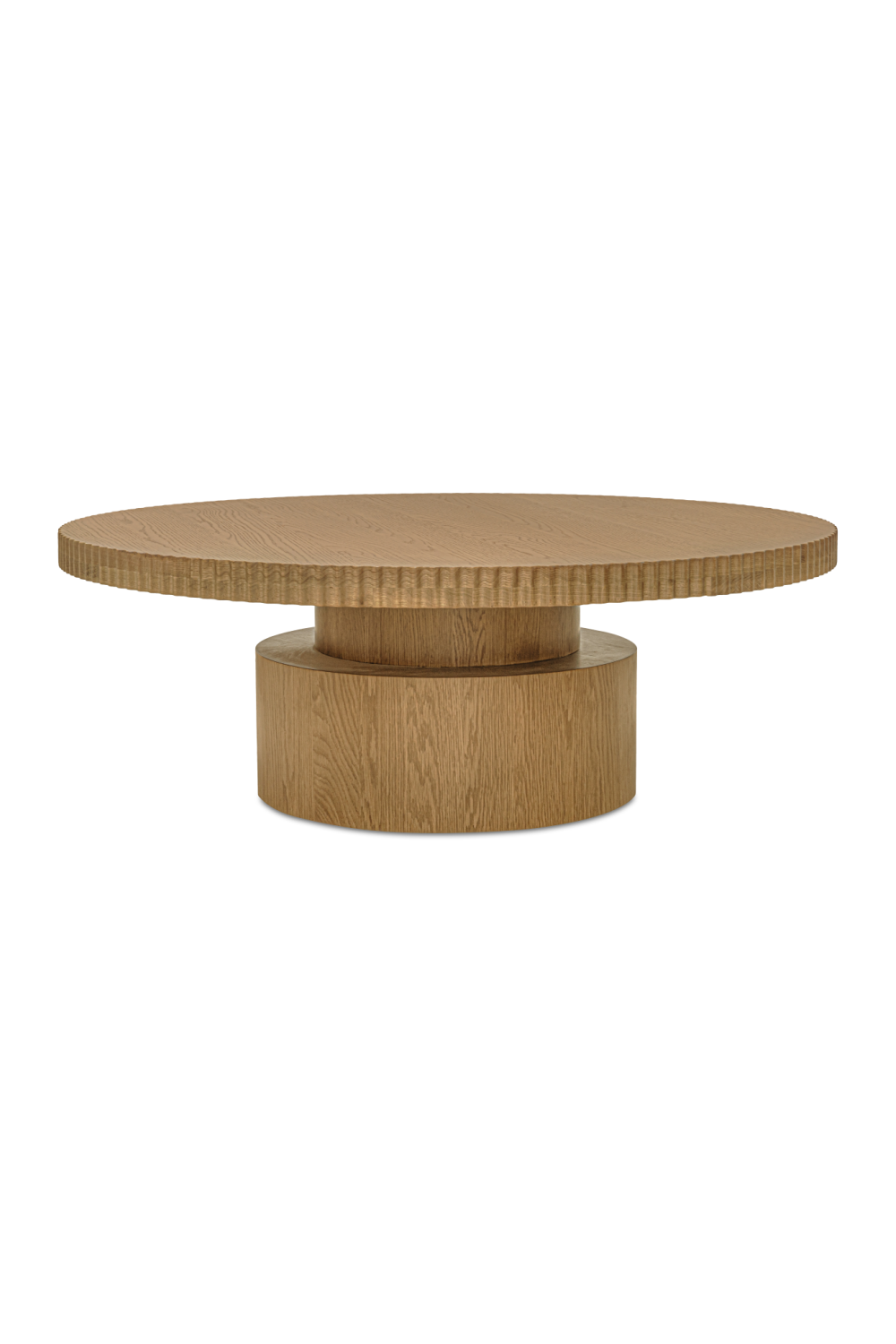 Fluted Round Oak Coffee Table | Novi Living Leigh | Oroa.com